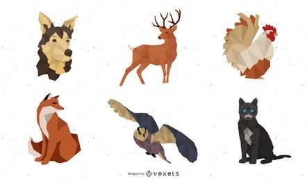 animal illustration design set
