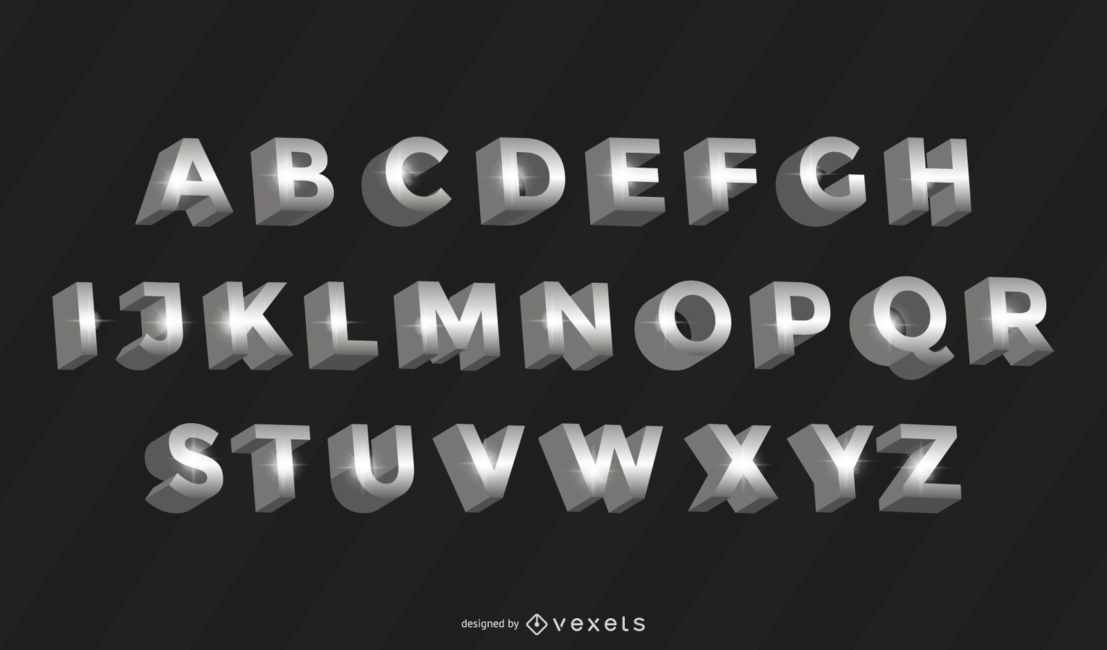 Metal 3D Letter Set