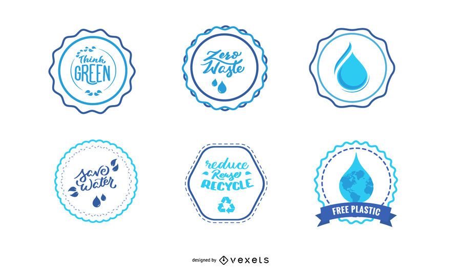 Water Badges And Stickers Set Water Badges And Stickers Set