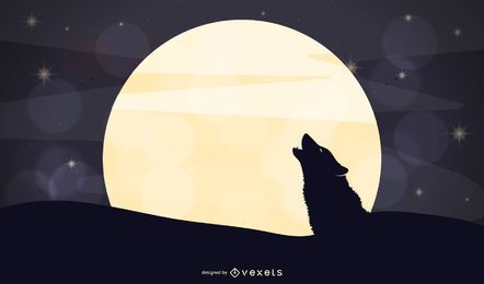 Ilustração do luar do lobo