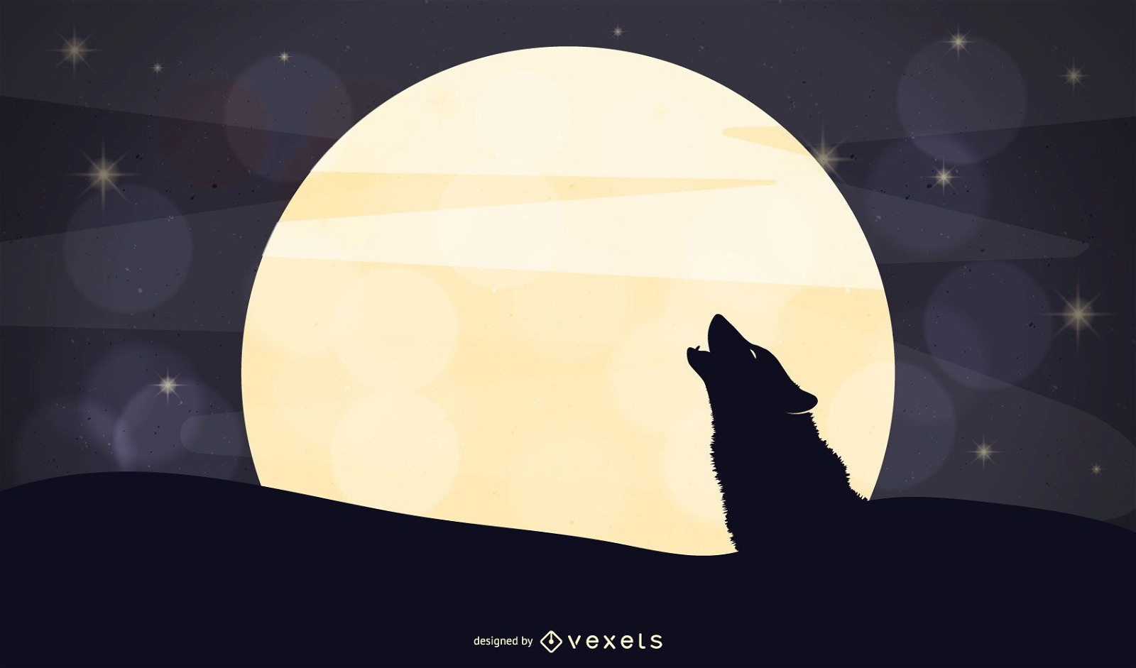 Wolf Mondlicht Illustration
