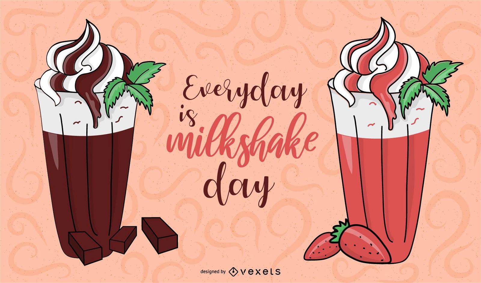 Milchshake Erdbeerschokolade Illustration