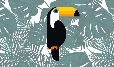 Diseño de ilustración de pájaro tucán