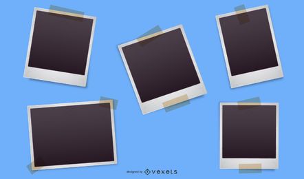 Instant photographs illustration set