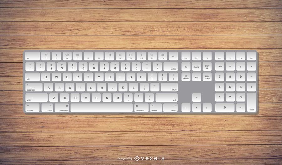 Realistic Mac Style Keyboard Illustration Realistic Mac Style Keyboard Illustration