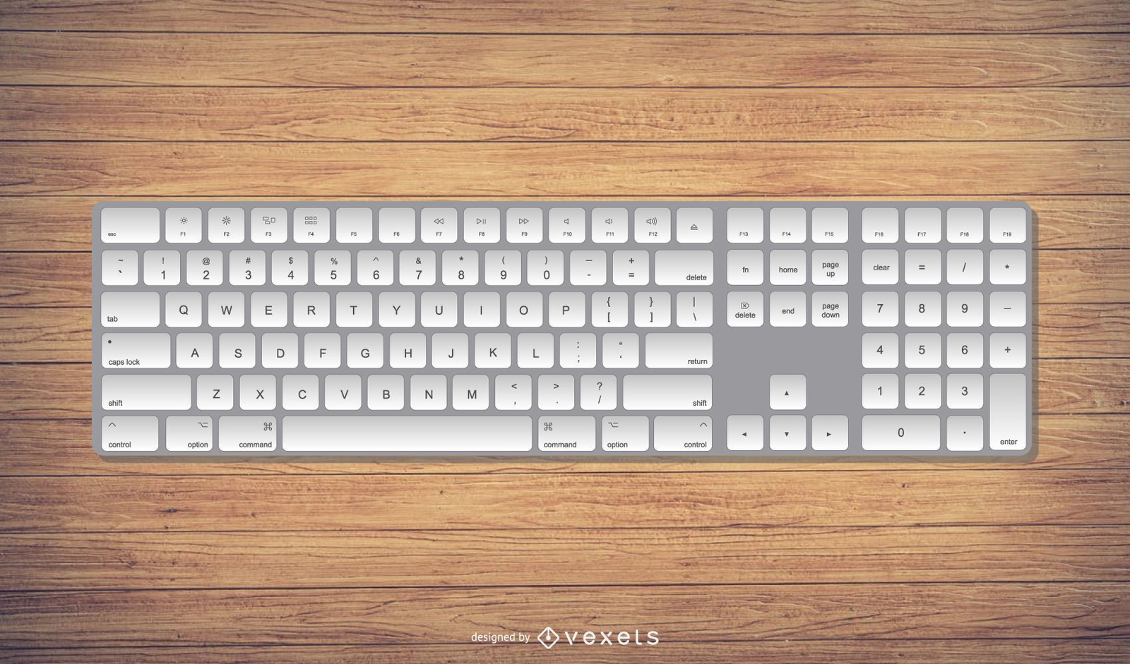 Ilustração realista do teclado estilo Mac