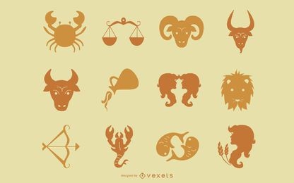 Colección de signos del zodiaco horóscopo