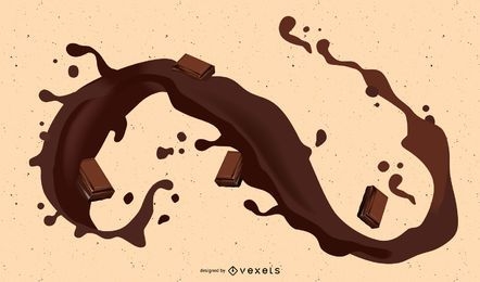 Desenho de ilustração de chocolate derretido