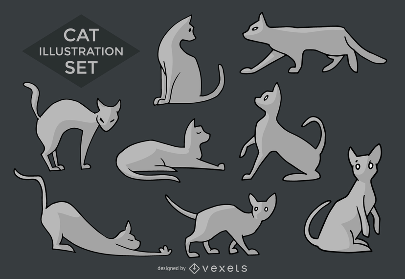 Cat silhouettes and illustrations Cat silhouettes and illustrations