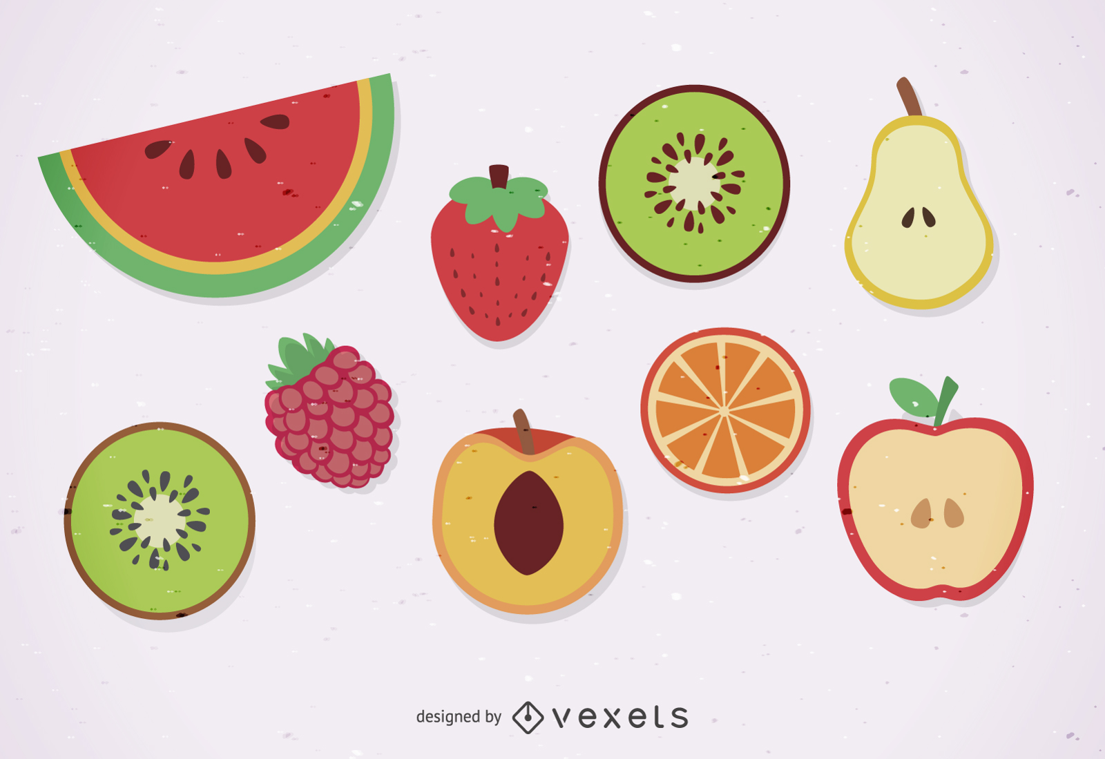 Isolated fruits illustration set