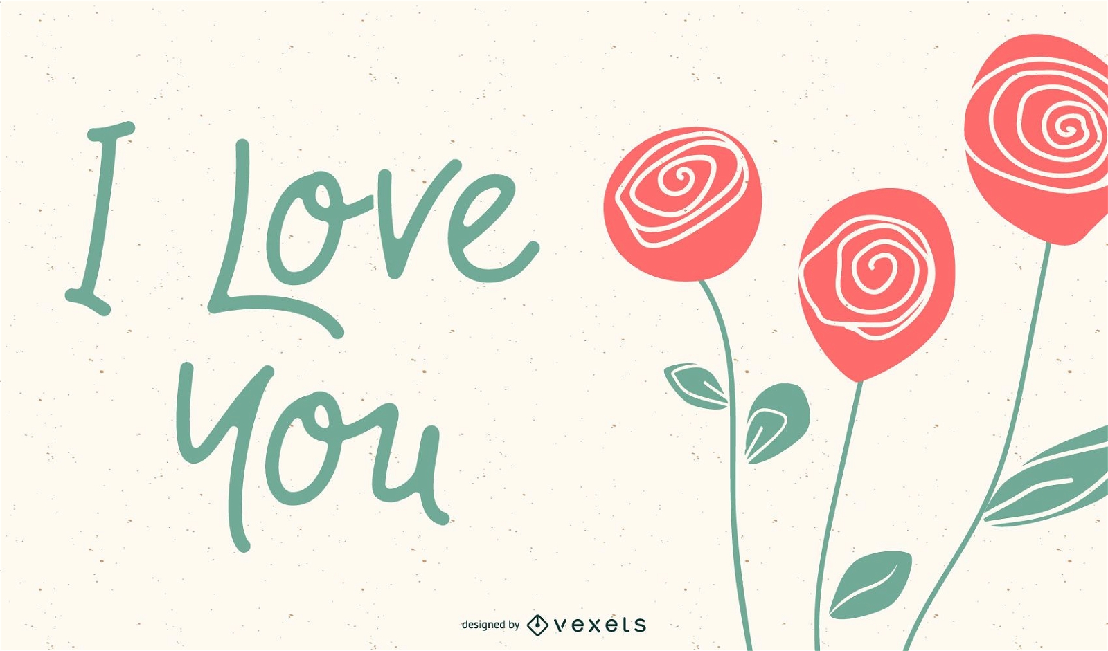 Romantic Roses Greeting Cards Vector