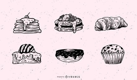Fastfood Breakfast Pastries Vector Fastfood Breakfast Pastries Vector