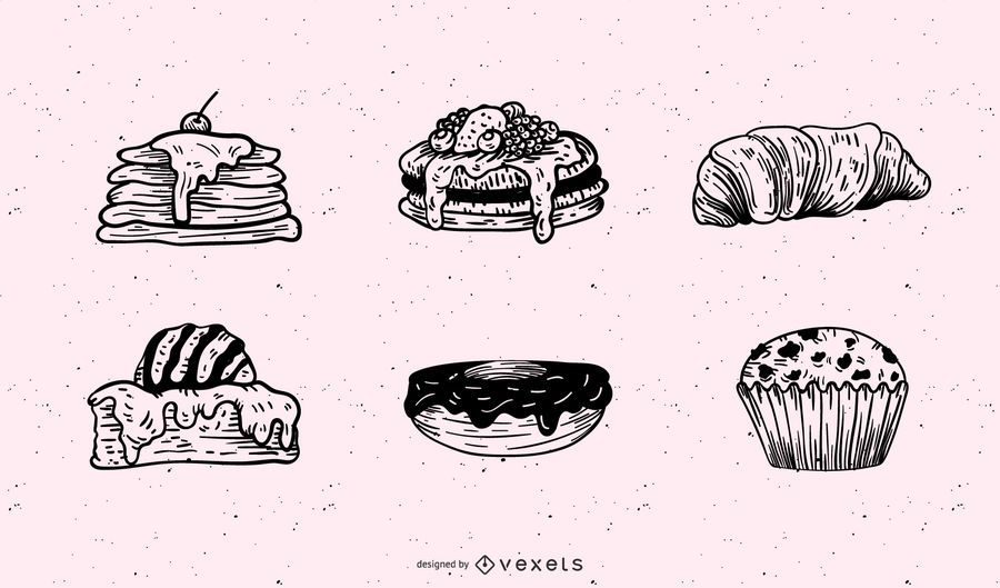 Fastfood Breakfast Pastelaria Vector Fastfood Breakfast Pastelaria Vector