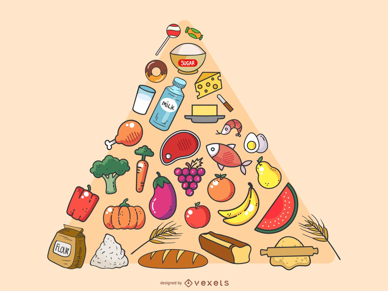 Vector de piramide de alimentos Vector de piramide de alimentos