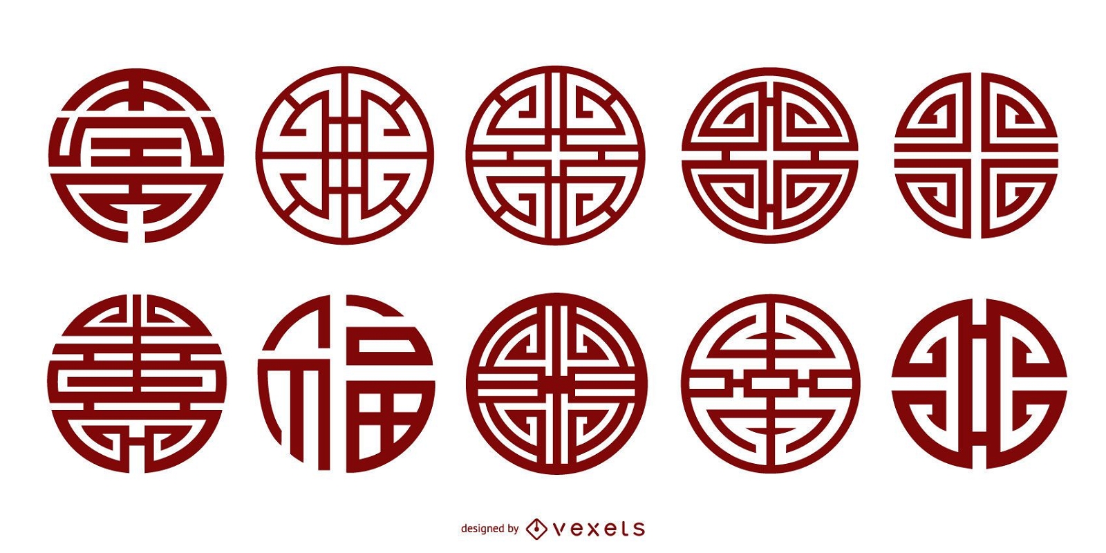 Chinesische klassische Tradition von elf Vektor