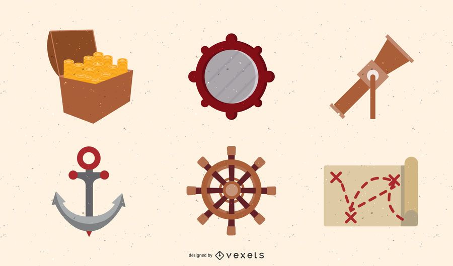 Pirate Treasure Vector Set Pirate Treasure Vector Set