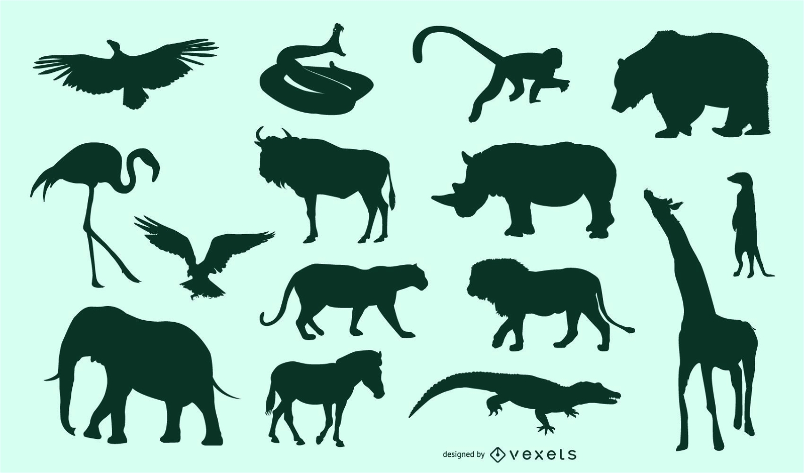 Conjunto de animais africanos