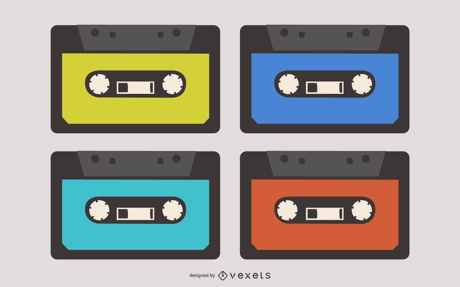 Retro Cassette Tapes Set