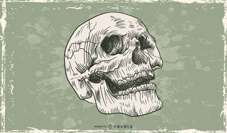 Hand drawn skull illustration design
