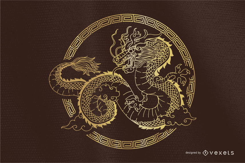 Classical Dragon Vector Round Classical Dragon Vector Round
