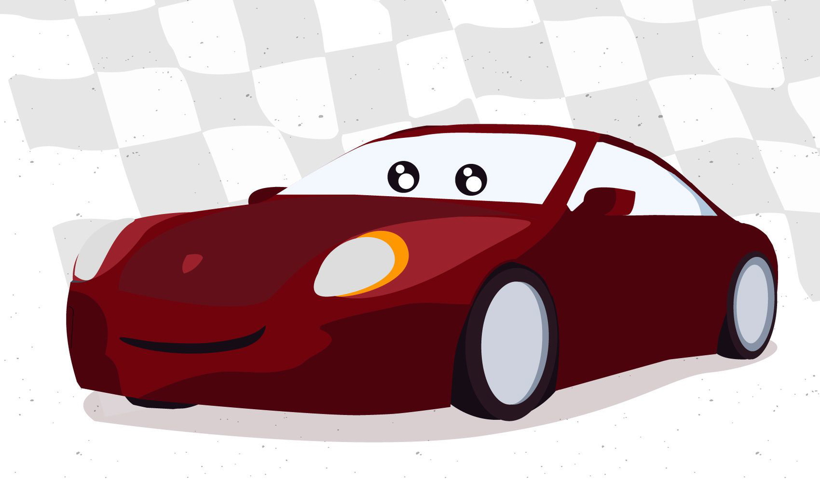 Carro com design de ilustração de rosto