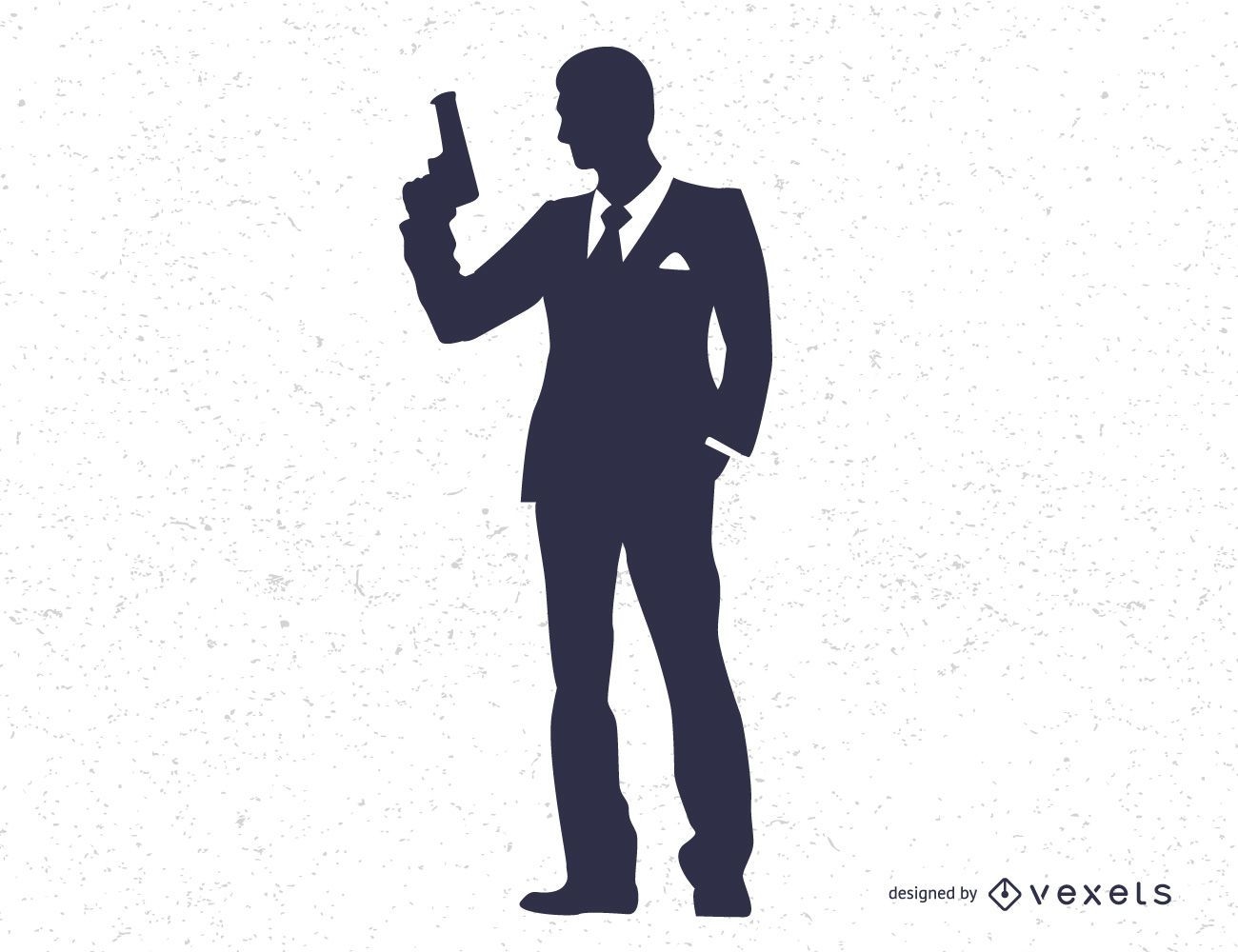 James Bond Secret Agent 007 Schwarz-Weiß-Silo