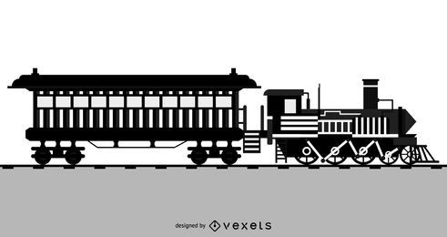 Black And White Locomotive Vector