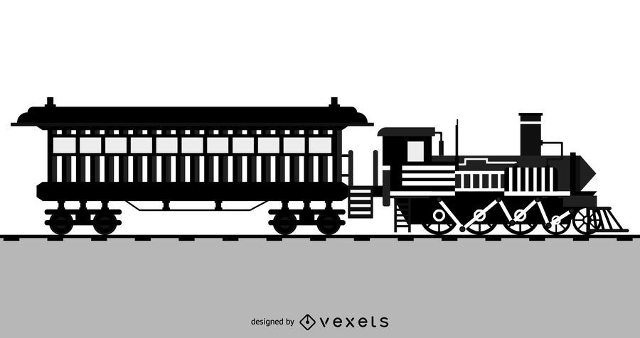 Black And White Locomotive Vector Black And White Locomotive Vector