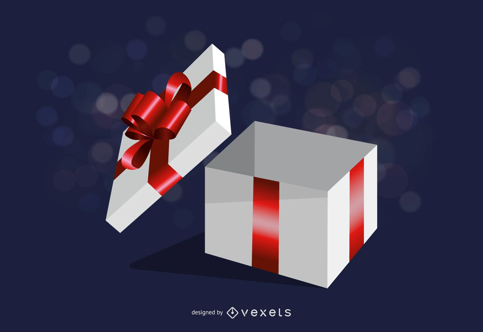 Open gift box illustration