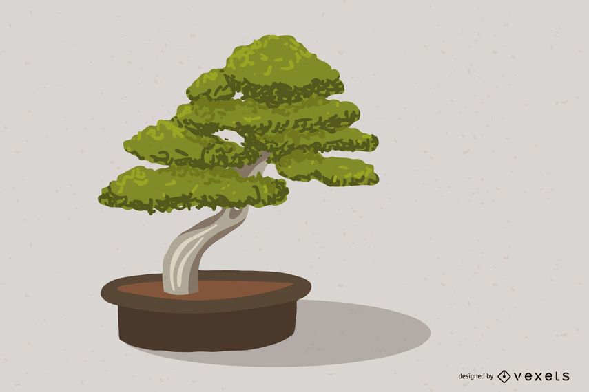 Vector de arbol bonsai Vector de arbol bonsai