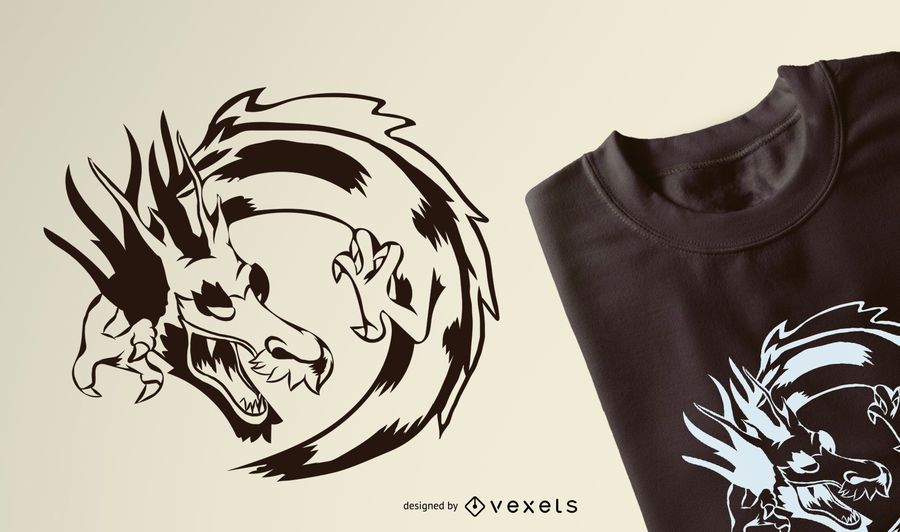 Dragon Graphic T-Shirt Design Dragon Graphic T-Shirt Design