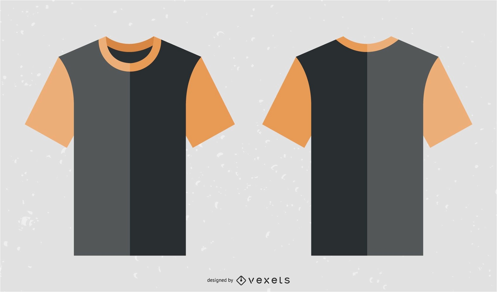 Kostenlose schwarz orange Kragen T-Shirt Vorlage