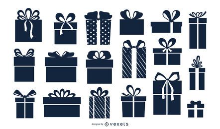 Colección de silueta de caja de regalo