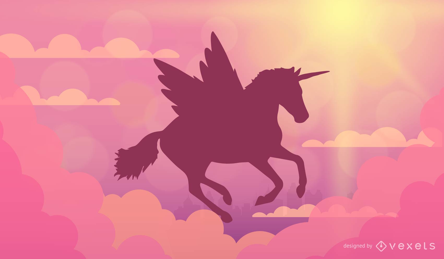 Flying unicorn background Flying unicorn background