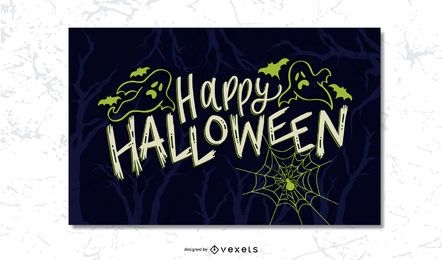 Cartão-postal assustador de Halloween