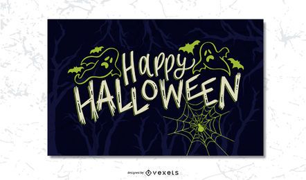 Gruselige Halloween-Postkarte
