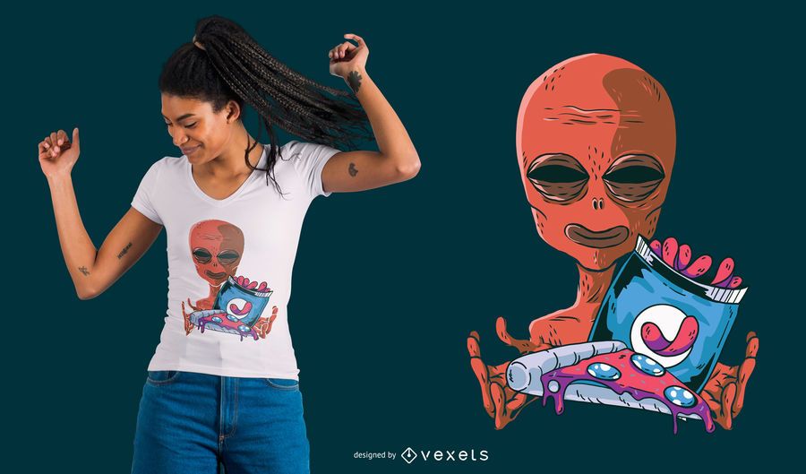 Alien Snacks T-Shirt Design Alien Snacks T-Shirt Design