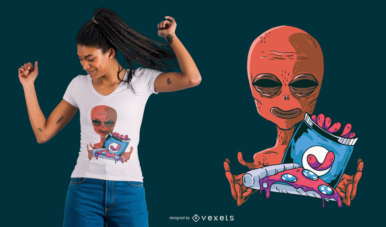 Dise?o de camiseta Alien Snacks