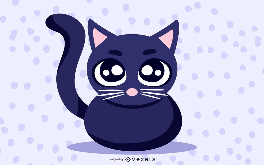 Cute Black Cat Clip Art - Vector Download