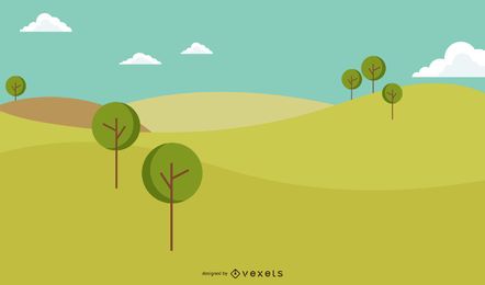 Beautiful Countryside Scenery illustration