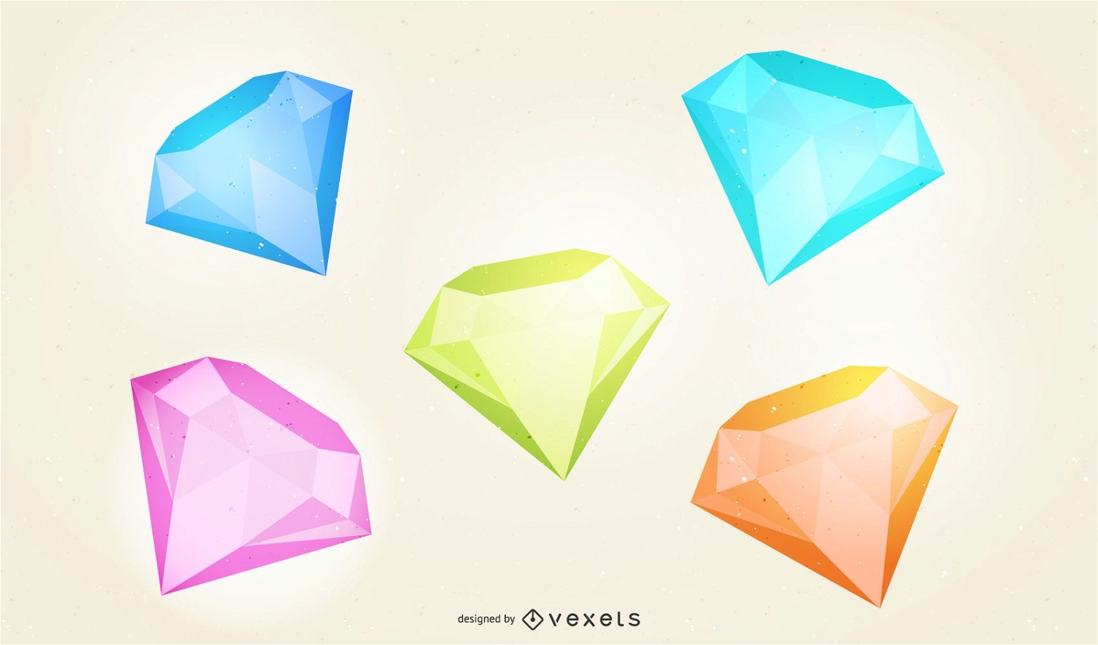 3D-Diamant-Illustrationssatz