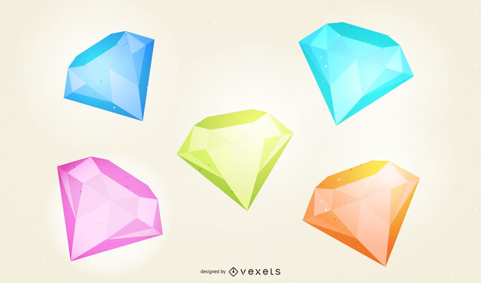 Conjunto de ilustración de diamante 3D