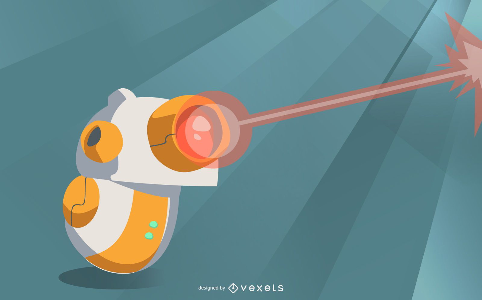 Robot with laser illustration design