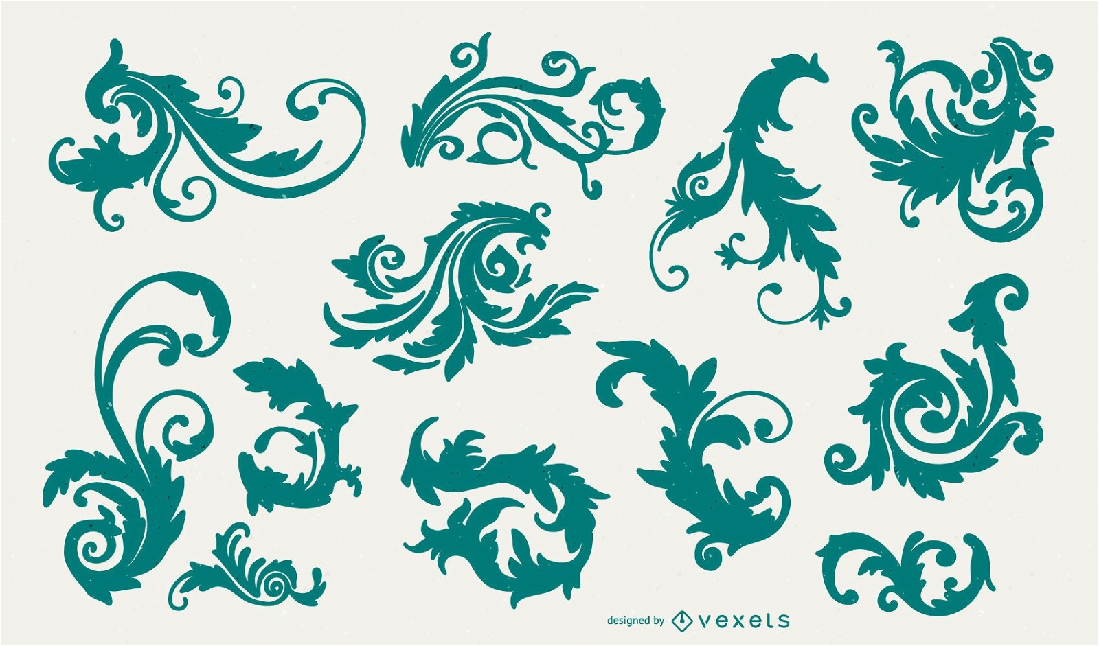 Pacote de Silhueta Vitoriana Ornamental Swirl