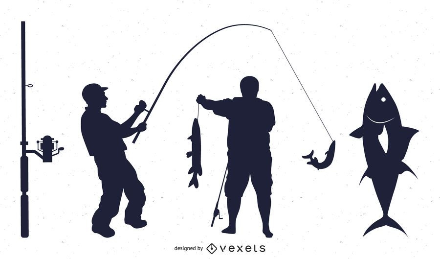 Download Fishing Silhouette Set - Vector Download
