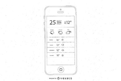 Freie handgezeichnete Smartphone-Vektoren
