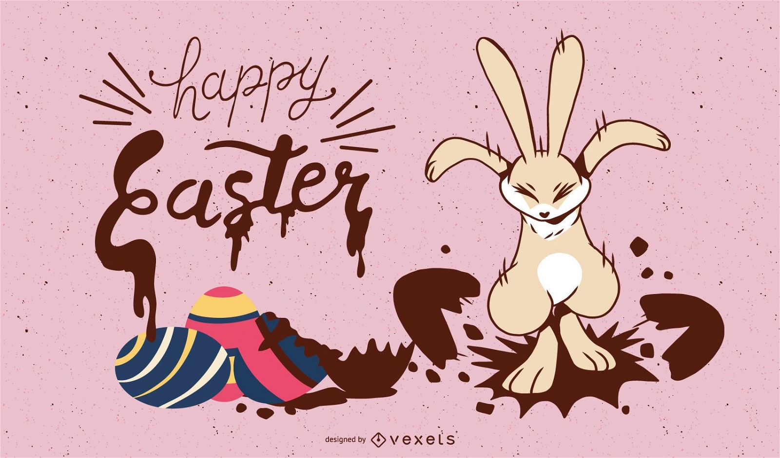 glückliches Osterhasen-Illustrationsdesign