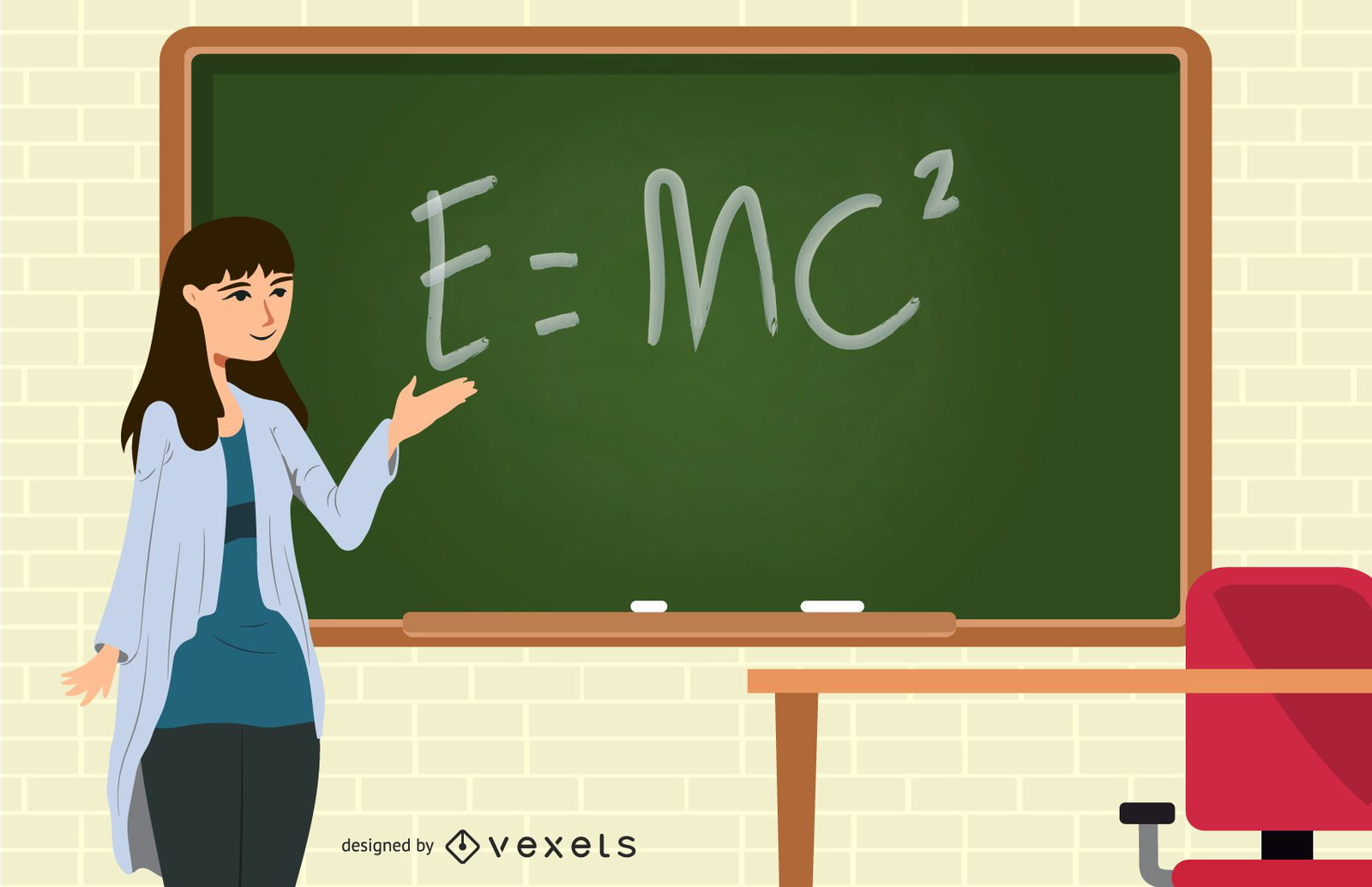 teacher chalkboard equation illustration