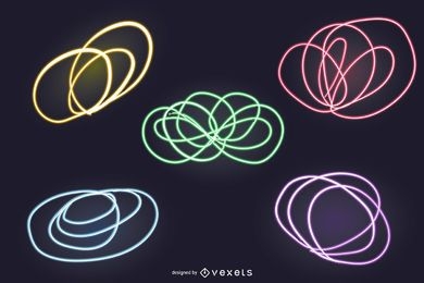 8 abstract neon lights backdrop set