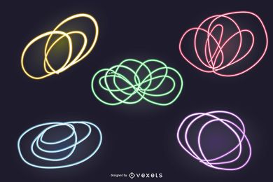 Conjunto de cenário de 8 luzes de néon abstratas